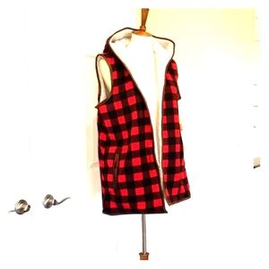🔴SALE.  Red & Black Buffalo Check Vest